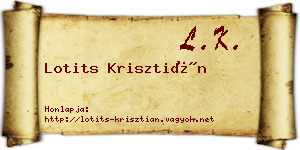 Lotits Krisztián névjegykártya